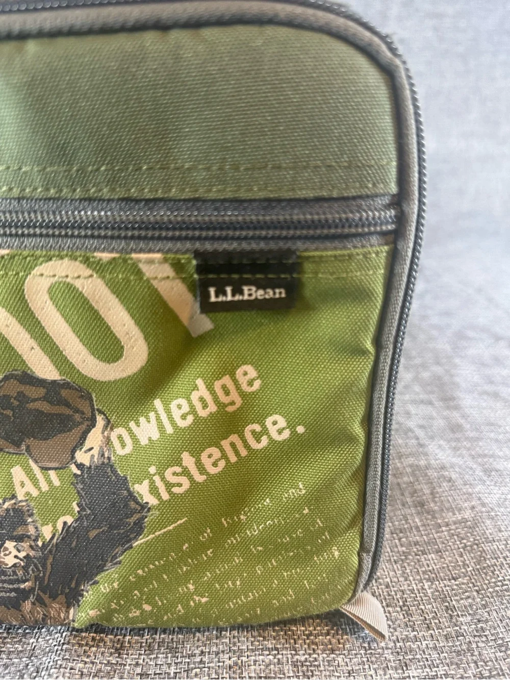 L.L. Bean Green Graphic Lunch Bag